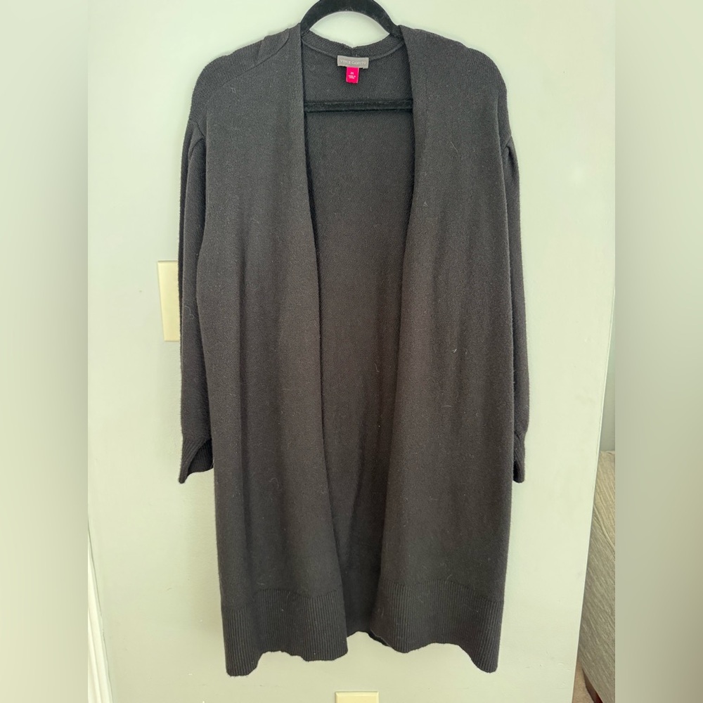 Vince Camuto Black Open Front Cardigan